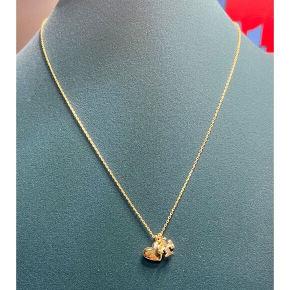 TORY BURCH GOLD GOOD LUCK CHAIN PENDANT NECKLACE - Picture 4 of 6